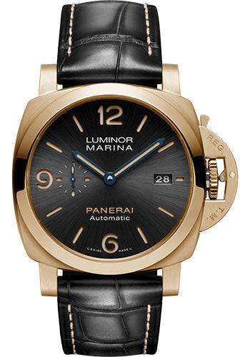 Panerai Luminor Marina - 44mm Brushed Yellow Gold 18Ct Case - Black Sun-Brushed Dial - PAM01115